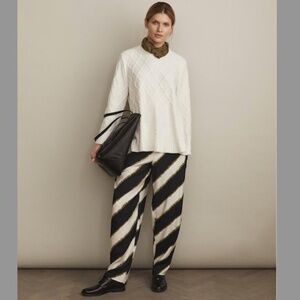 Masai Copenhagen Pai Striped Relaxed Fit High Rise Trousers Size Medium